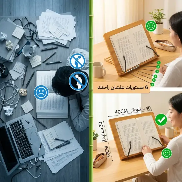 حامل الكتاب للقراءة والمذاكرة لحماية الرقبة والظهر والعينين