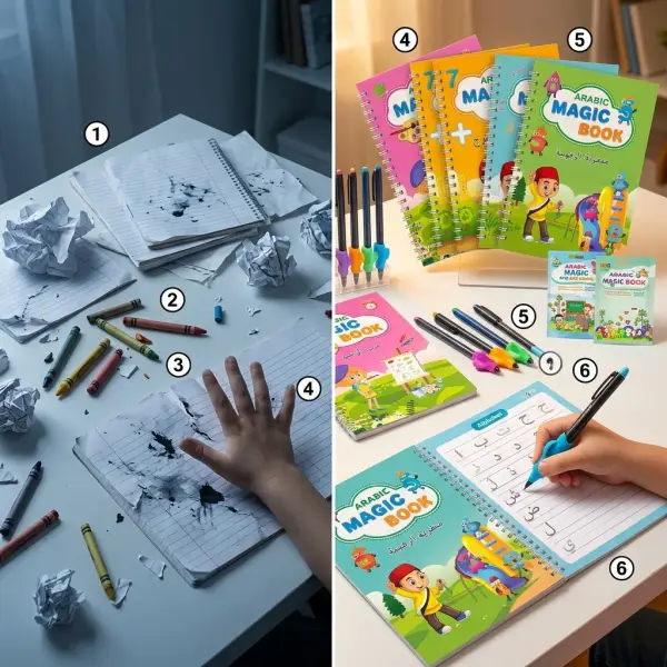 مجموعة كتب + أقلام سحرية لتعليم الأطفال